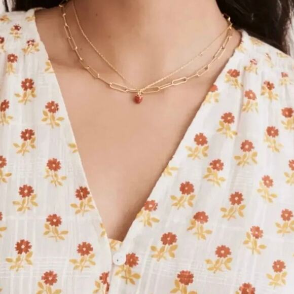 MADEWELL Sophia Wild Calendula Block Print Short Sleeve Top, Size XXL - Picture 3 of 14